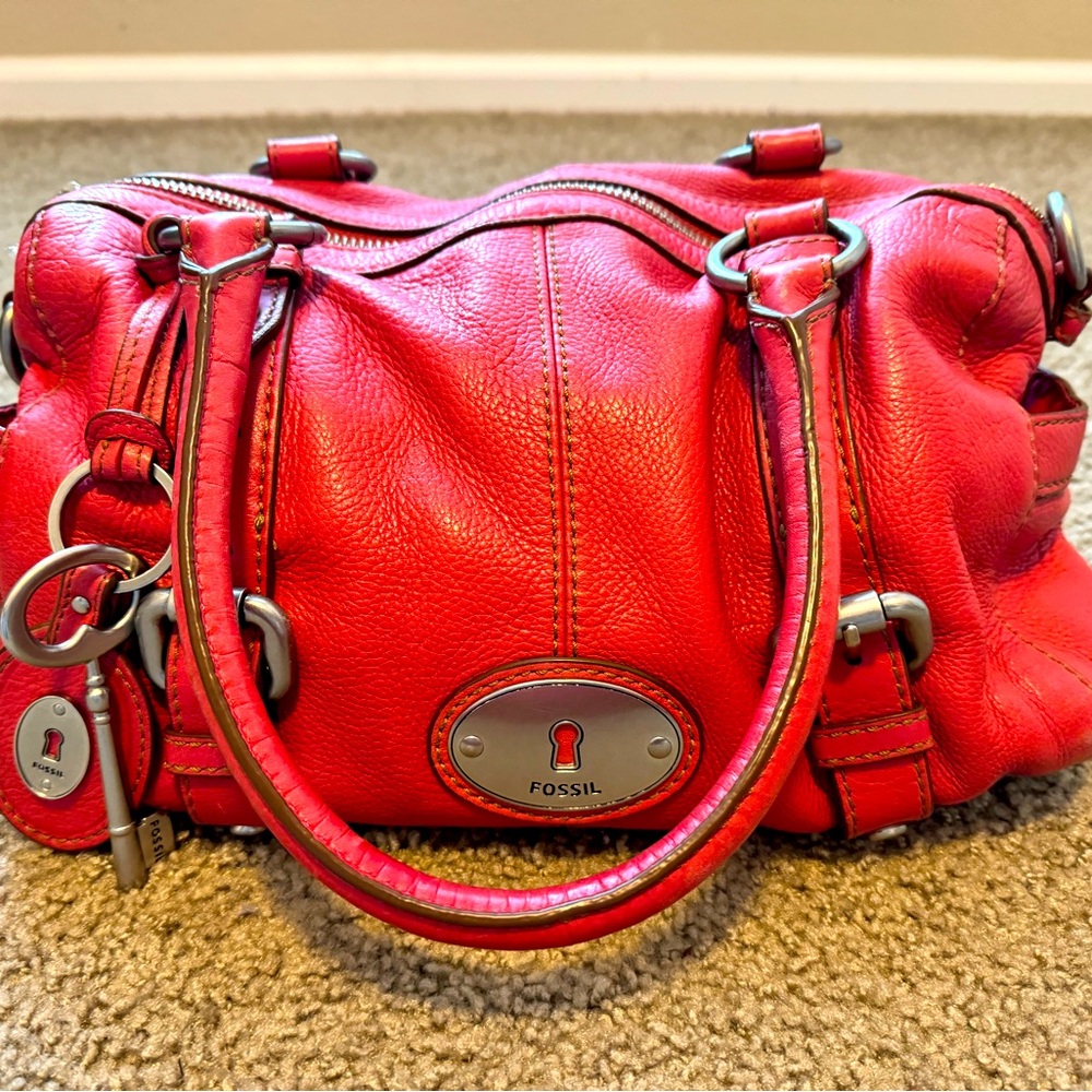 Fossil Coral Leather Women's Bag